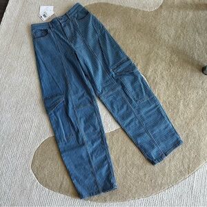 GANNI Light Stripe Denim Cargo Pants